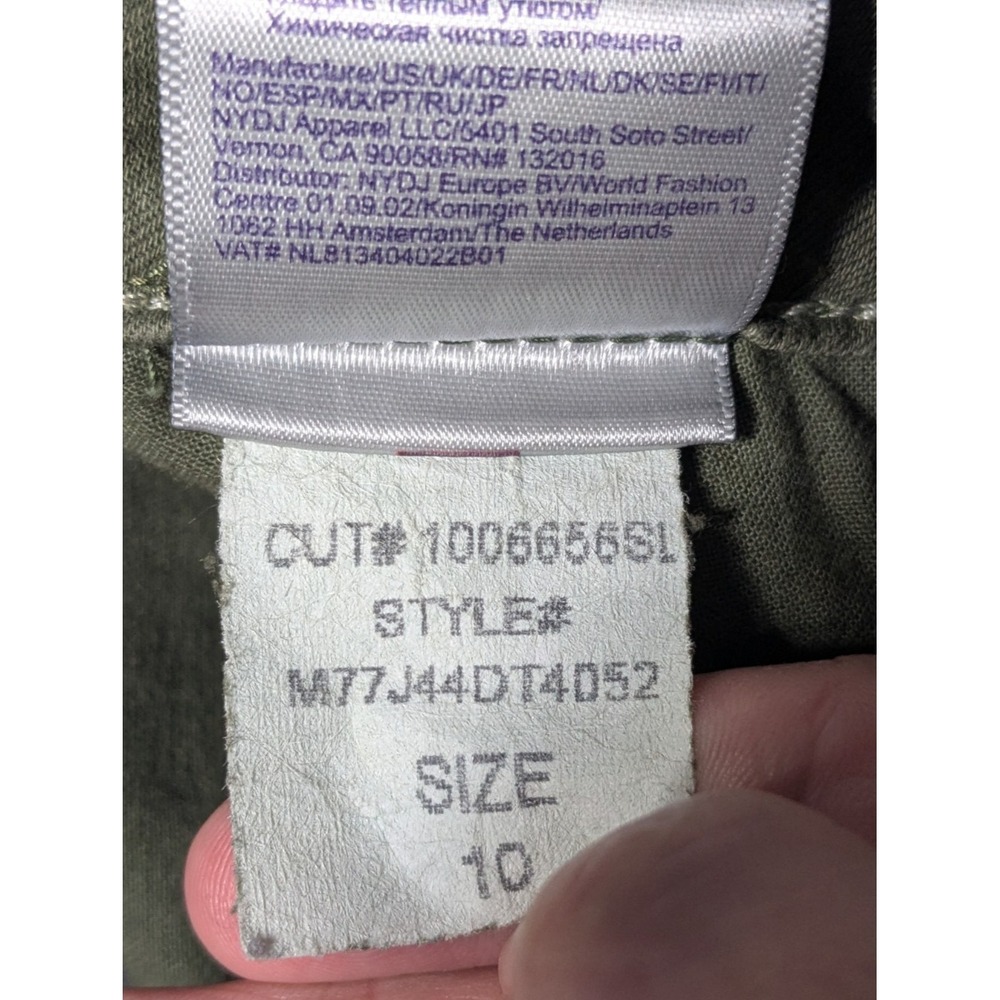 NYDJ Clarissa Ankle Jeans Lift Tuck Tech Green Stretch Denim - Women 10 - Picture 14 of 16